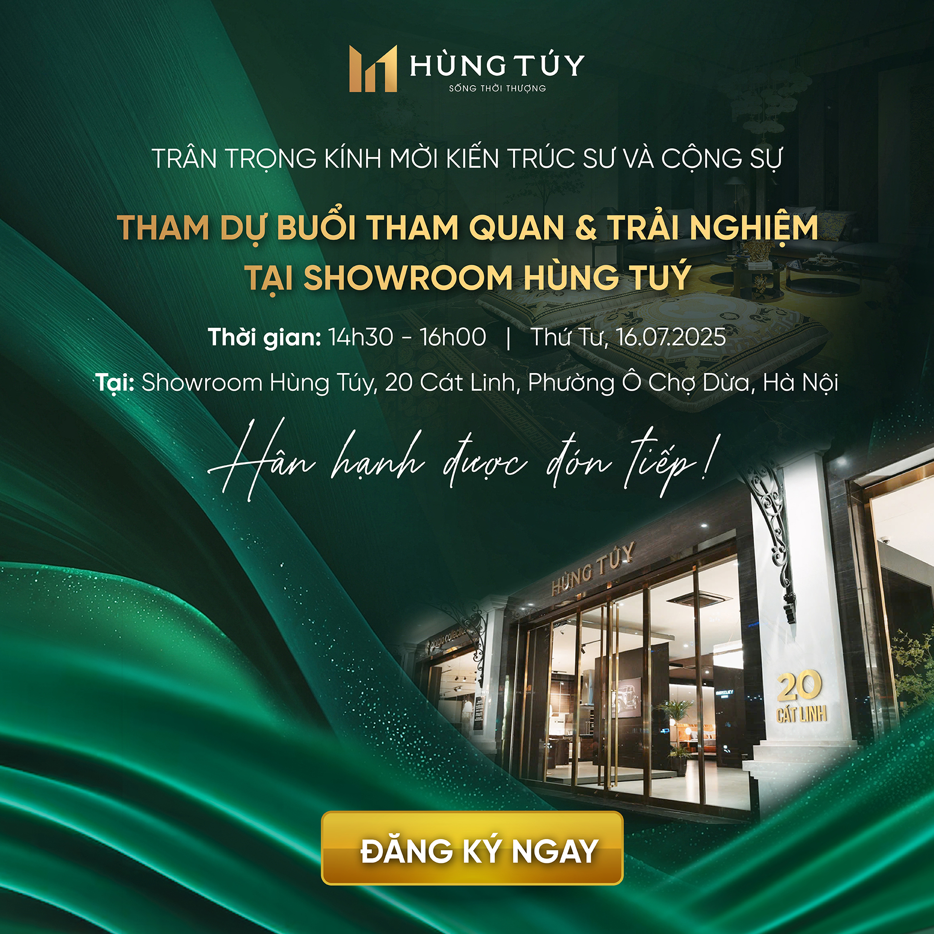 Thư mời tham quan và trải nghiệm showroom Hùng Túy